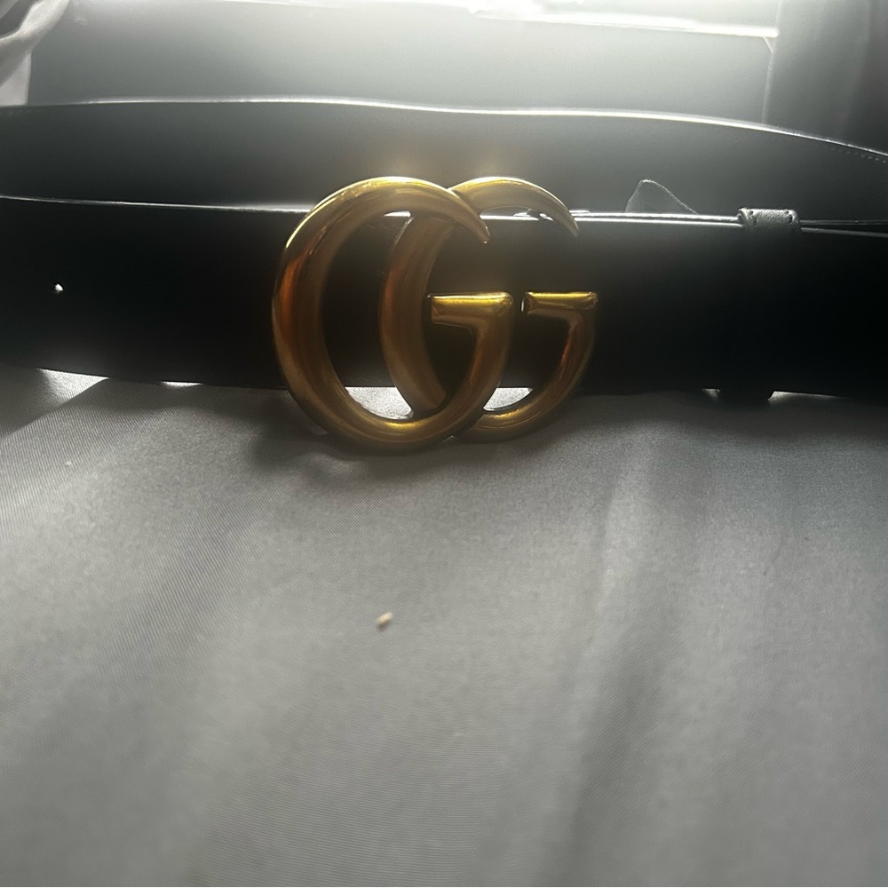 Gucci GG Marmont thin belt (gold tone double g buckle )
